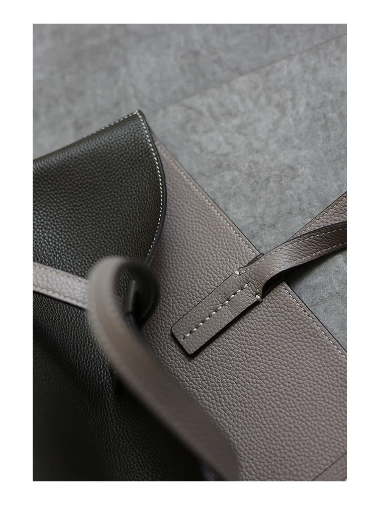 Women Luxury Genuine Leather Tote Soft Cowhide Handbag Two Sides Available Using Shoulder Bags Versatile And Durable