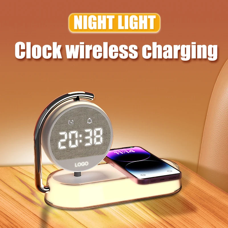 Power bank charger-Newly Alarm Clock Mini Smart Portable 3 in 1 Multifunction Fast Portable Mobile Phone Wireless Chargers Tidesmit