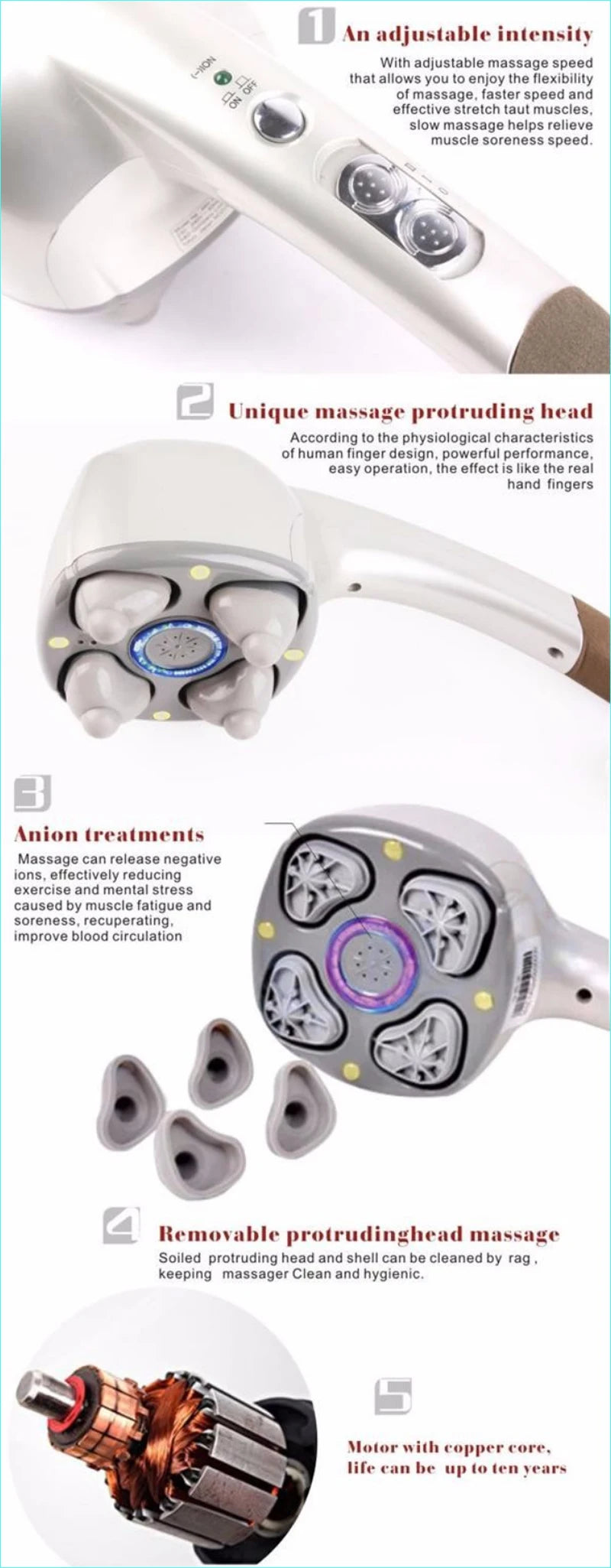 Electric Neck Massager: 4-Head Deep Tissue Wellness Tool (220V) Relaxation Treatment Tidesmit