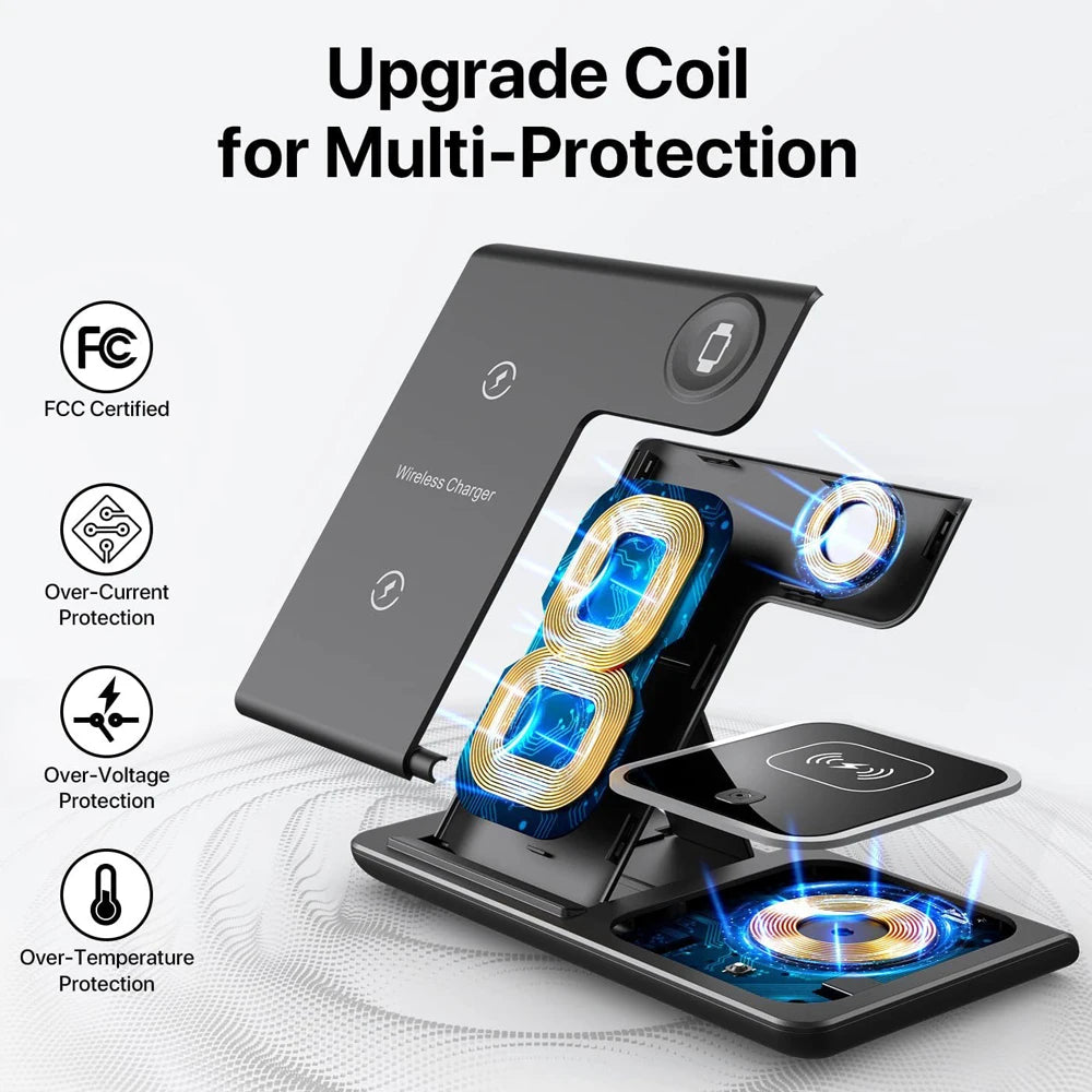 Power bank charger-Fast Cell Phone Wireless Charging Power Banks Power Station Multifunction Portable 3 in 1 Wireless Charger for iphone 16 Pro Max Tidesmit