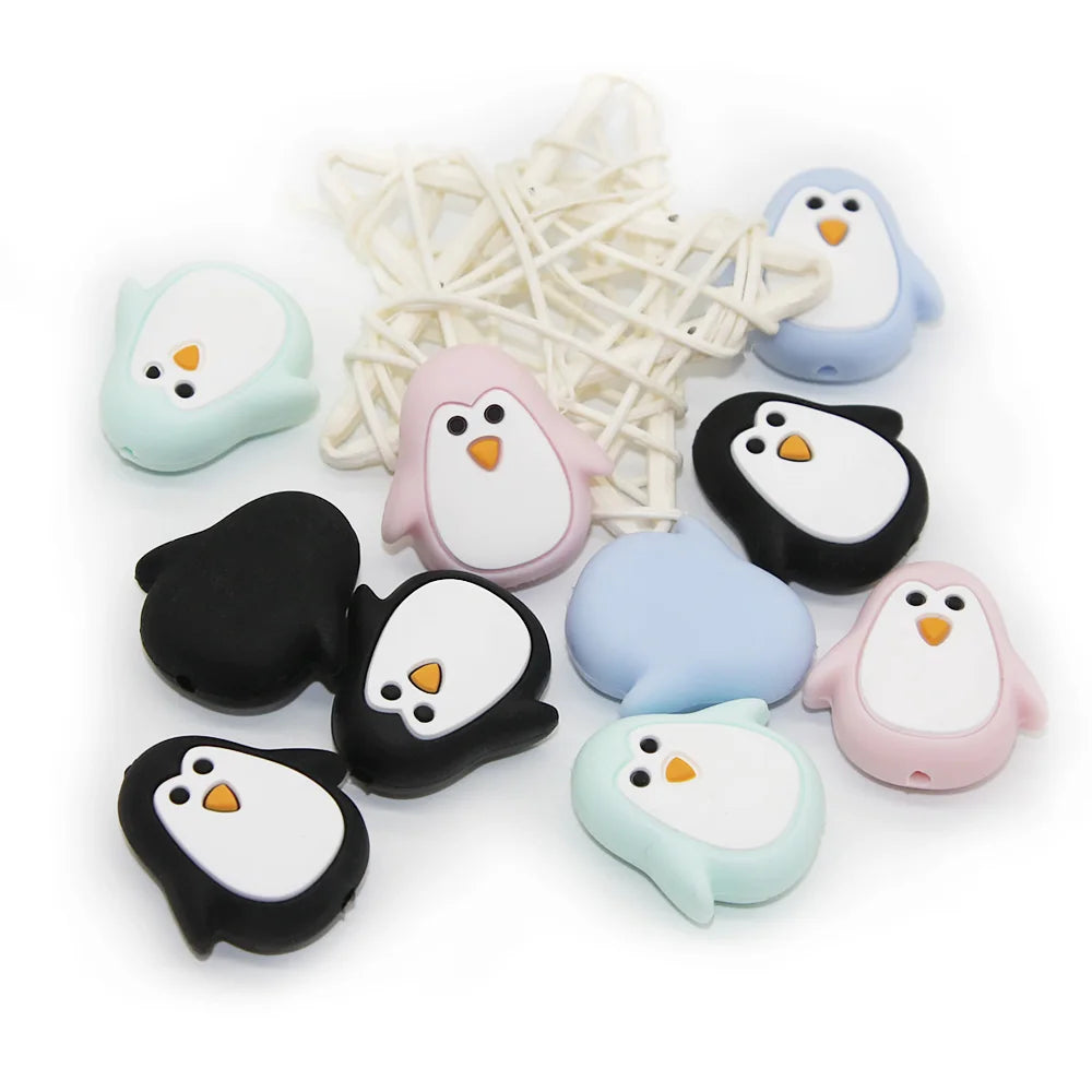 Cute-Idea 10pcs Heart  Silicone Beads Teether Chewable Teething BPA Free Newborn Nursing Baby Pearl Pacifier Clips Food Grade
