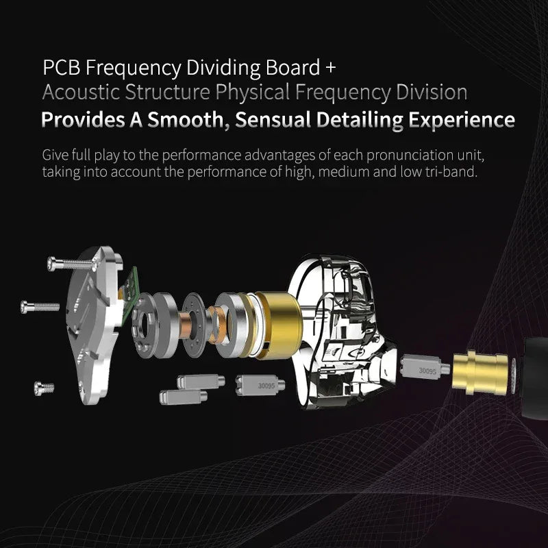 KZ ZS10 Pro 5-Driver Hybrid HiFi Wired Earbuds by Tidesmit Tidesmit