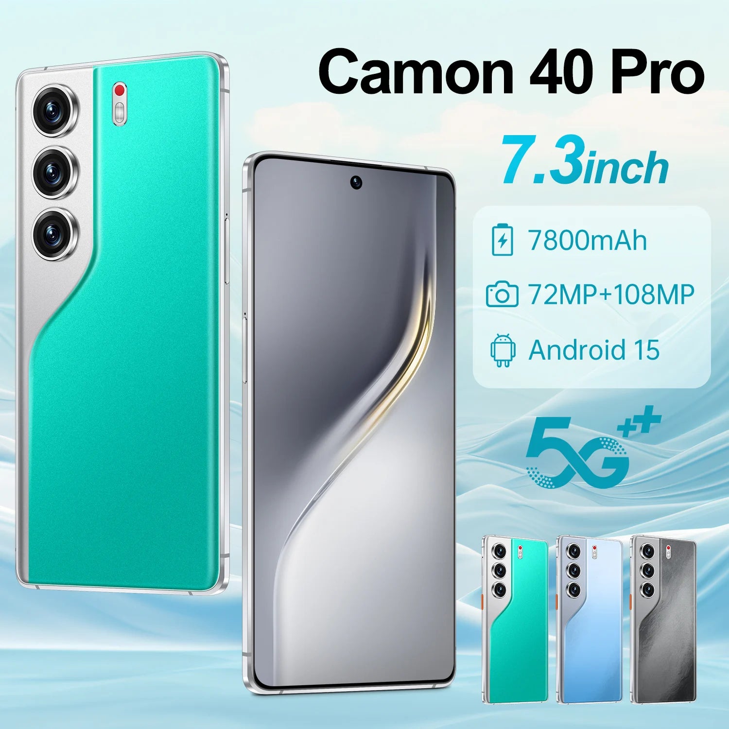 Camon 40 Pro 5G Smartphone, 16GB RAM, 1TB Storage - Black Tidesmit