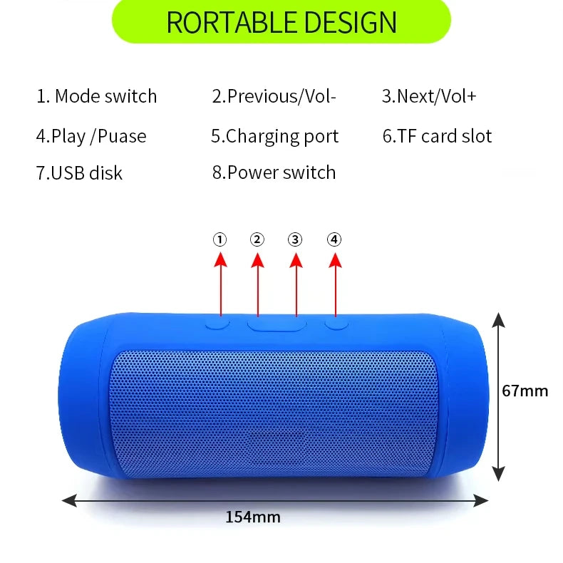 J006 Charge2+ Mini Desktop Wireless USB TF Radio BT Speaker with Iron Mesh Stylish and Practical My Store