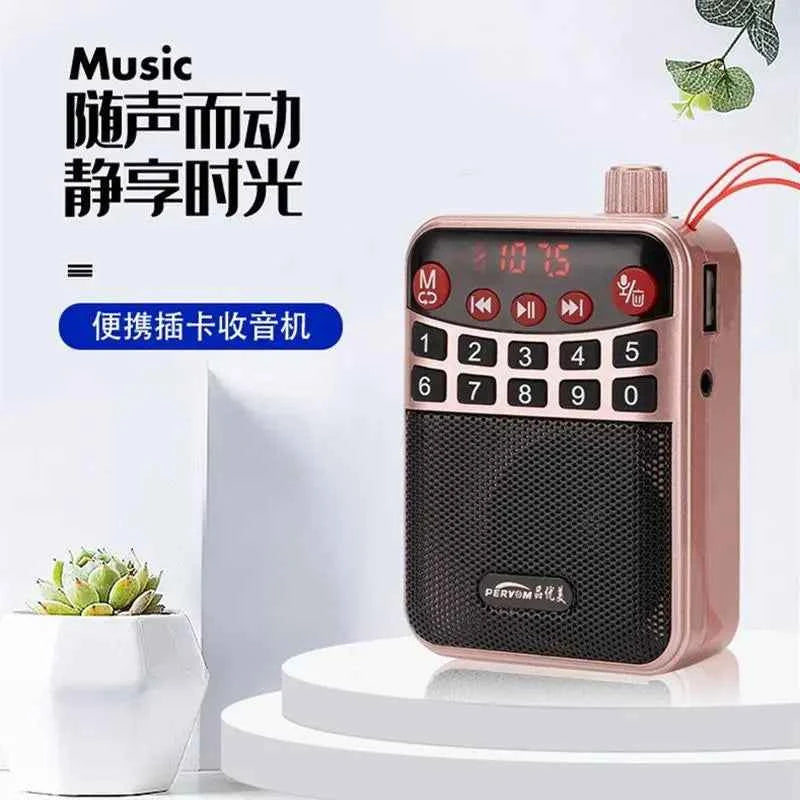 M-39 Portable for Bluetooth Card Speaker with Flashlight Function Wholesale Radio for Seniors Singing Opera Storytelling Gold My Store