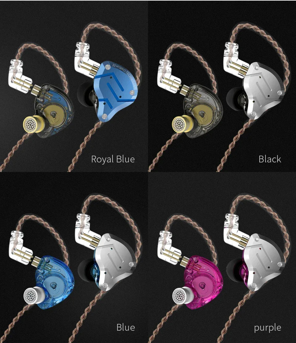 KZ ZS10 Pro 5-Driver Hybrid Hi-Fi In-Ear Monitors by Tidesmit Tidesmit