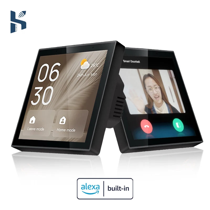 Tuya Smart Home System 4-inch Central Touch Screen Zigbee Gateway Multifunctional Panel with Built-in Alexa Voice Control Tidesmit