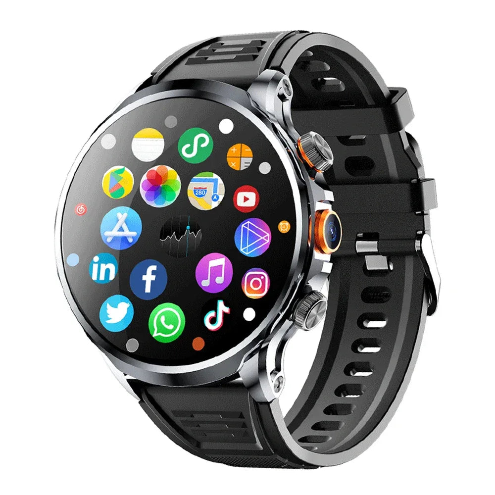 2024 H18 Smart Watch 4G Camera 1.85inch 3+32GB Heart Rate Waterproof NFC Video Call Sports Smartwatch 1100mAH Battery for Men - Tidesmit