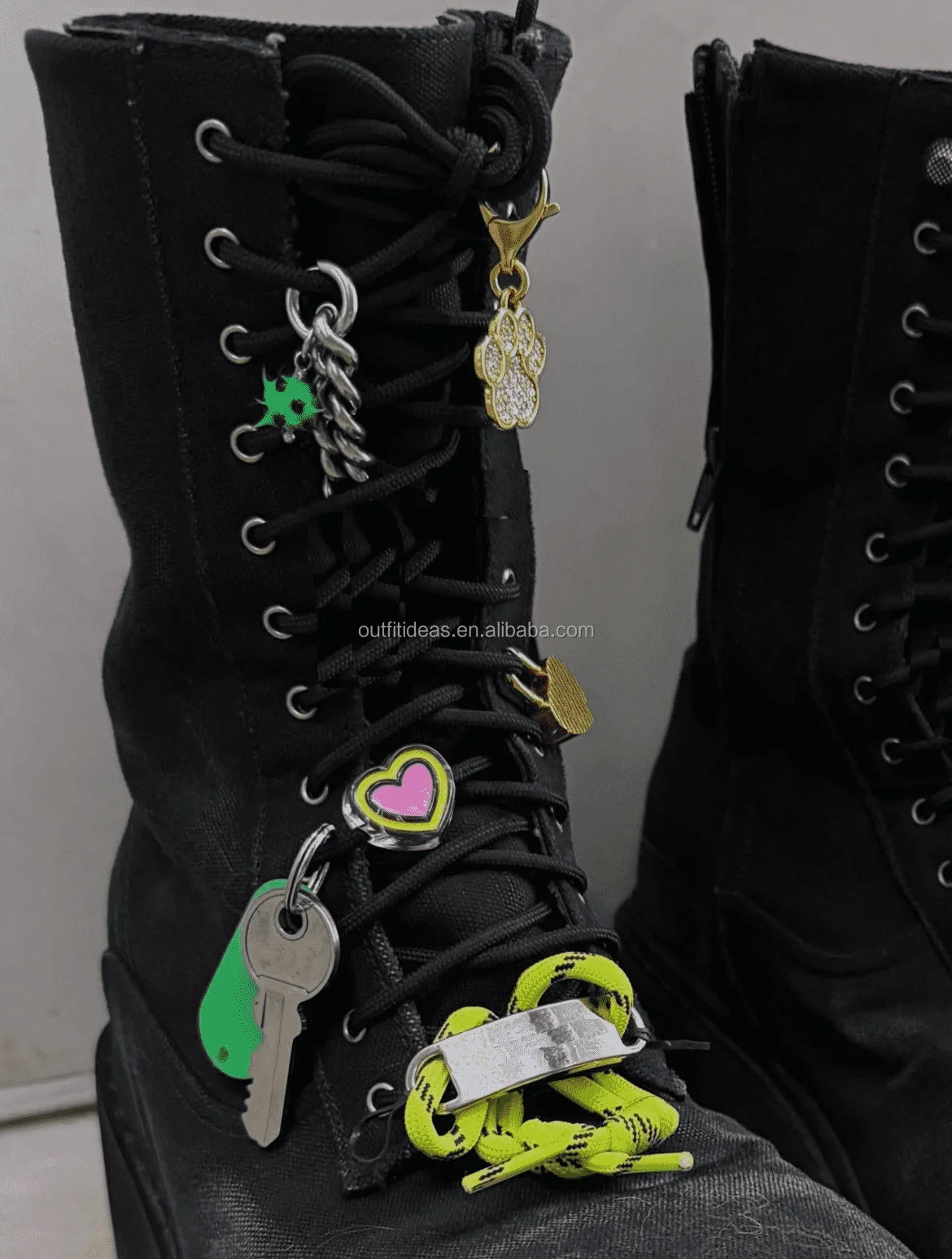 HYPEBEAST Extra Round Toe Distressed Lug Hypebeast Style Men Trendy Shoes Safety Boots Hype Men Charms Hummer Lace-up Bootie