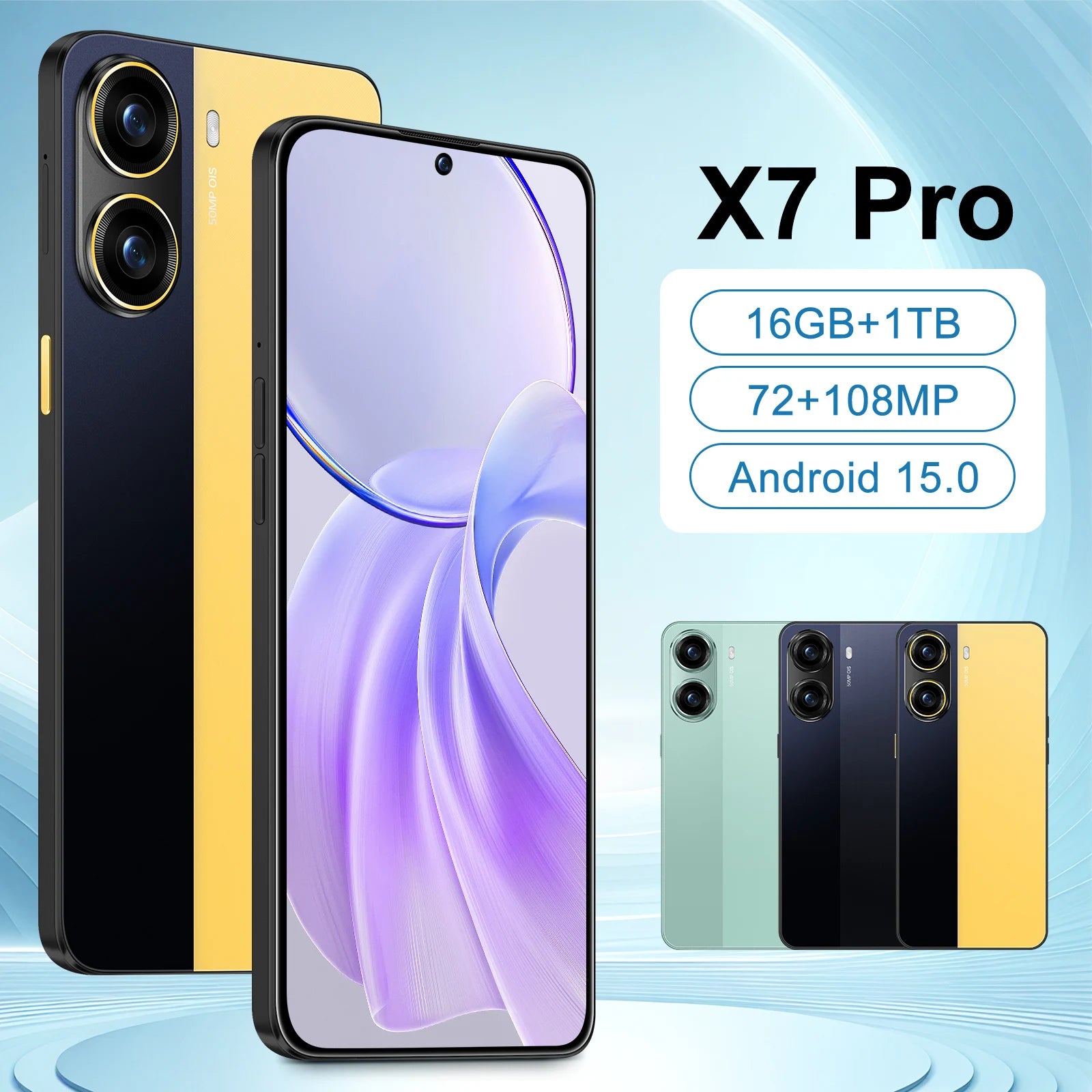 5G Smartphone 1TB 16GB RAM AMOLED Display - Dual SIM Value Phone Yellow 16g 1TB Tidesmit