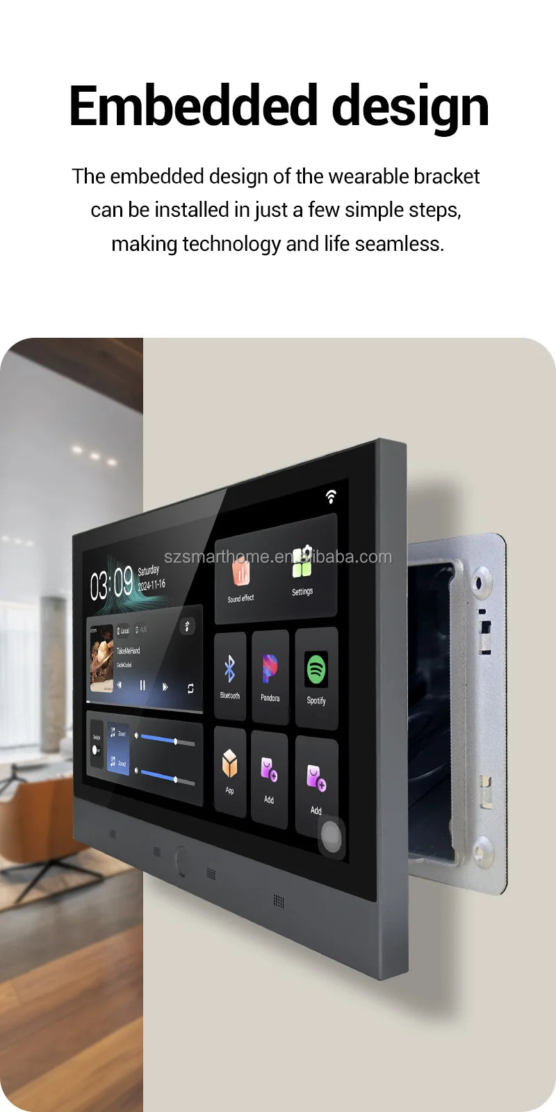 Smart Home Audio Set with WiFi 8 20W for Bluetooth In-Wall Amplifier Waterproof Android & Ceiling Speakers Cables-Music Function My Store