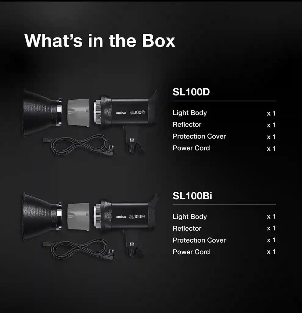 Godox SL100Bi Bi-Color LED Video Light - 100W Bowens Mount Studio Kit Tidesmit