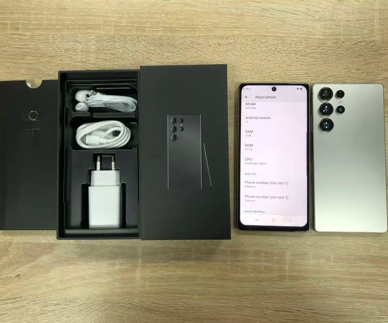 S25 Ultra 5G smartphone with 7.3-inch HD screen 22GB RAM 2TB storage and 8000mAh battery in sleek finish