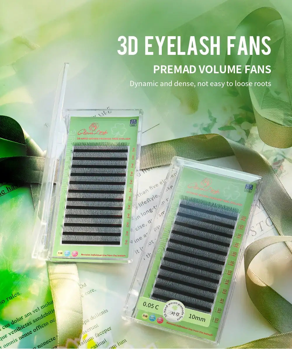 GLAMLASH L/LU/M W Shape Eyelash Extension 3D Premade Volume Fan Lashes W Style YY Lashes Faux Mink Volume Lashes Natural
