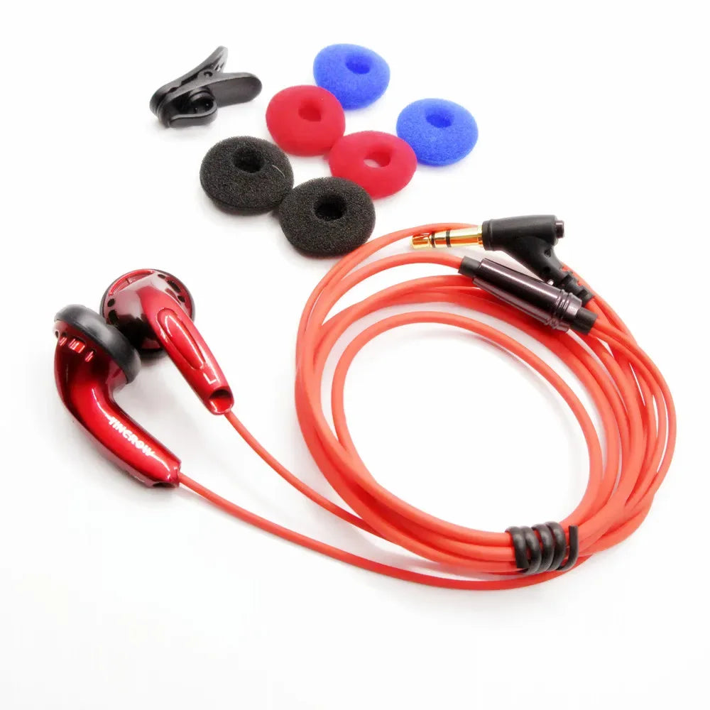 Tidesmit X6 3.5mm Flat Head In-Ear Wired HiFi Audio Earphones Red Tidesmit