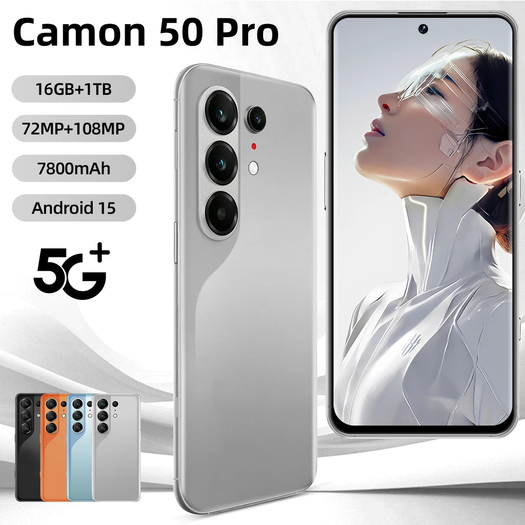 Tecno Camon 50 Pro 5G smartphone with 16GB RAM in sleek modern design front view