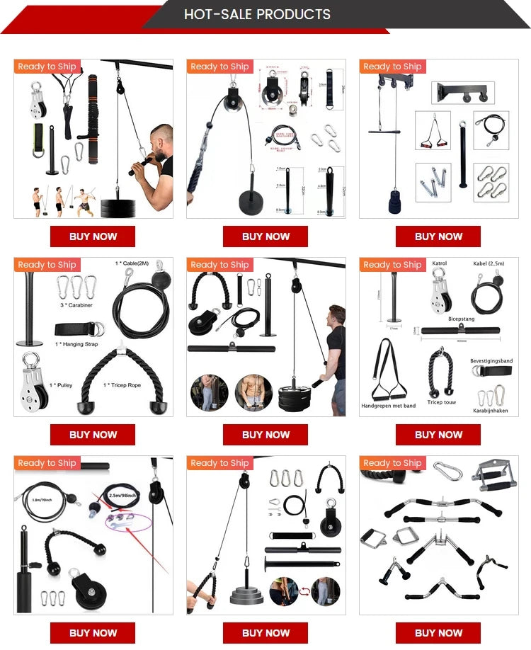 Hot Selling 360 Rotation Fitness Pulley Wholesale Cable Pulley System for Home Gym Triceps Workout Pilates Accessories Tidesmit