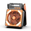 Power bank charger-Cooler Solar Dynamo Portable 5200mah Solar Standing Fan Battery Operated Phone Charger Camping Emergency Power Bank Camping Fan 9V USB Orange Tidesmit