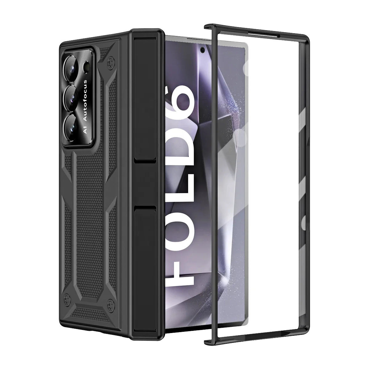 Double Kickstand Armor Case for Samsung for Galaxy Z Fold6 Hinge Protection and Build-in Screen Protector Model Plus Tidesmit
