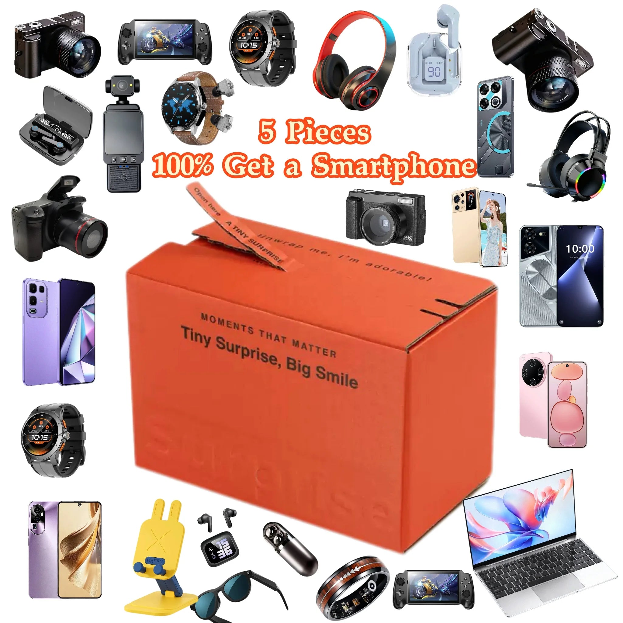 5G Smartphone Mystery Box: 1TB Storage, 16GB RAM, 5-Piece Gift Set 5 Pieces 100% Get a Smartphone Color Multi 16GB 1TB