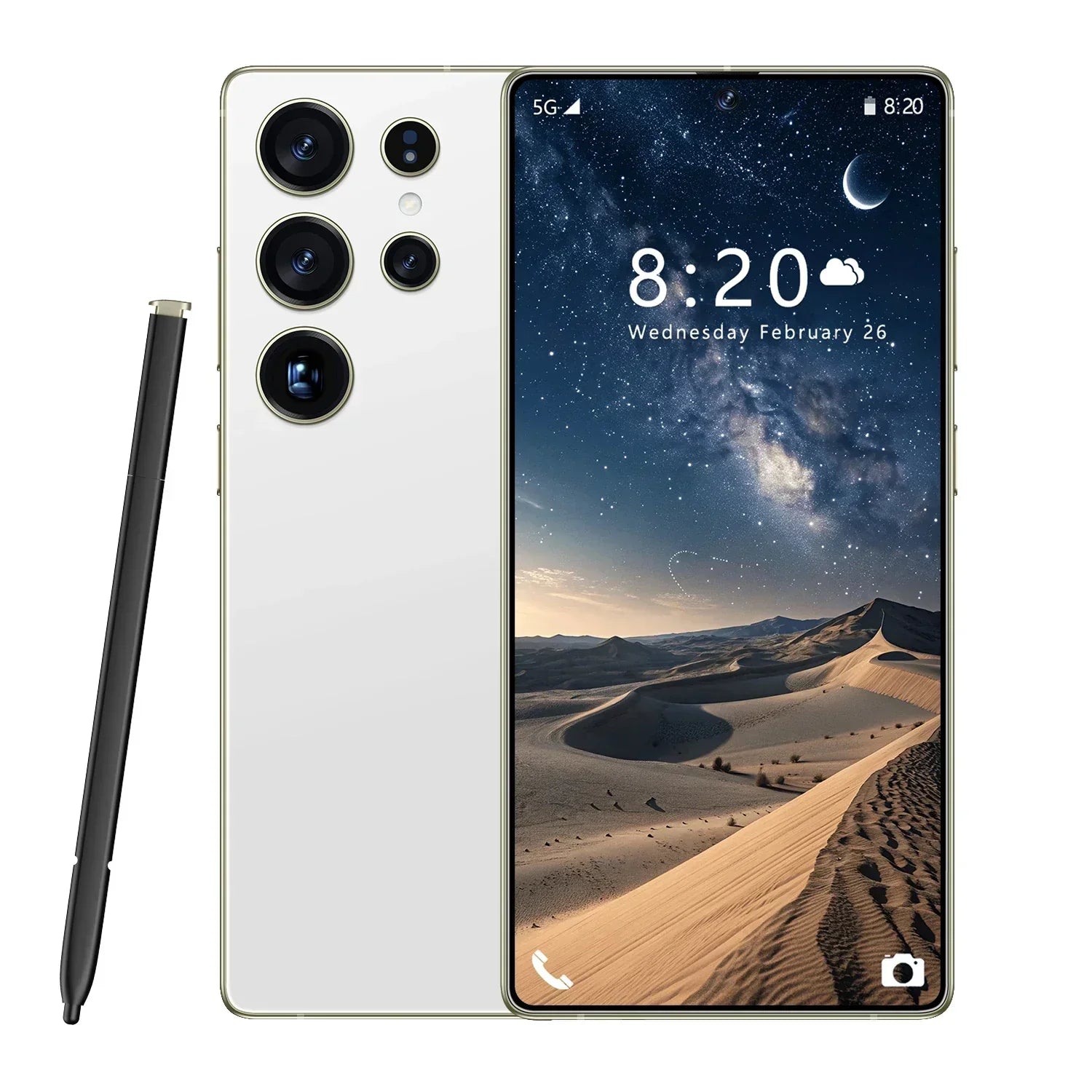 Smart Phone 2025 Cellphone S25 Ultra 7inch Unlocked Dual Card 5G Phones Android 14.0 Mobile Phones White 16g Tidesmit