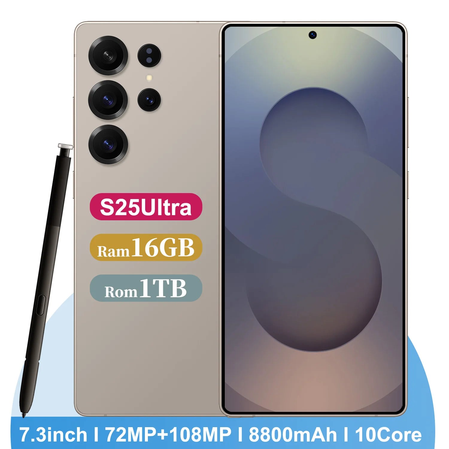 S25 Ultra 5G Smartphone 1TB 16GB RAM Dual SIM 7 Inch OLED Tidesmit