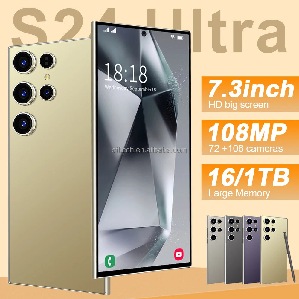 S24 Ultra 5G Smart Phone High Quality 16GB RAM Gaming Phone with Quick Charge Tidesmit
