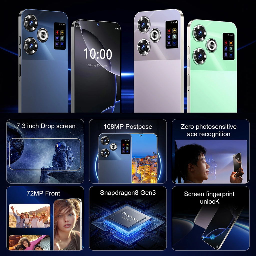 Tidesmit 5G Smartphone, 7.3 Inch AMOLED, 16GB RAM, 1TB Storage Tidesmit