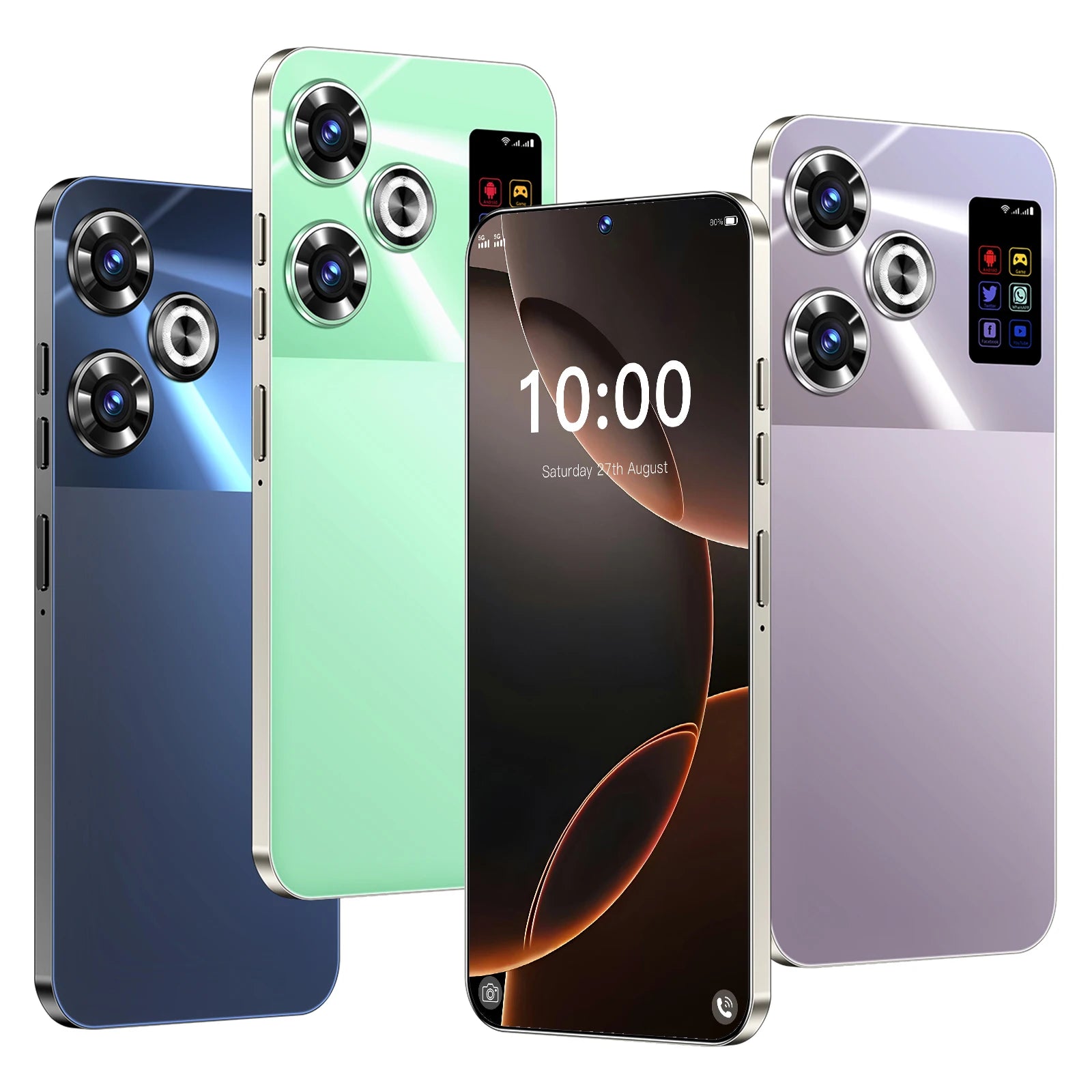 5G Android 14 Smartphone 7.3-Inch 108MP 1TB Storage Gray Tidesmit