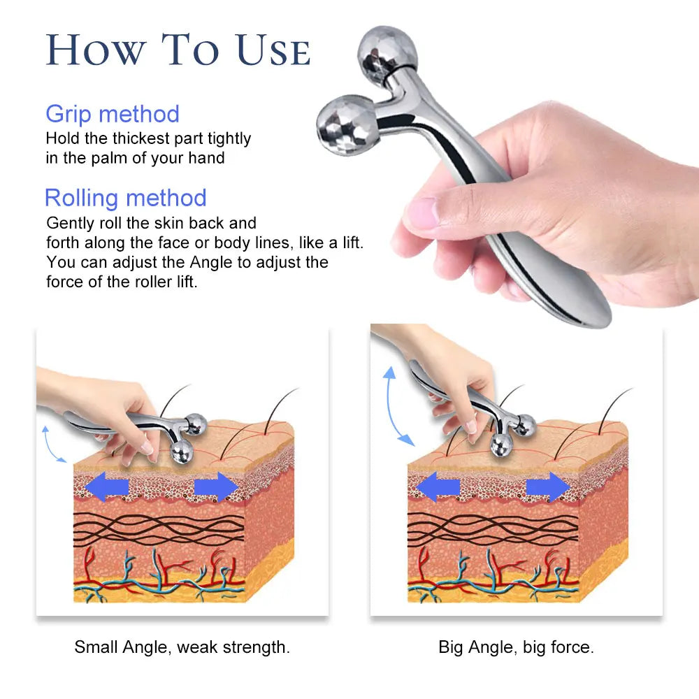 3D Face Roller Massager | Ergonomic Skin Lifting Wellness Tool Relaxation Treatment Tidesmit