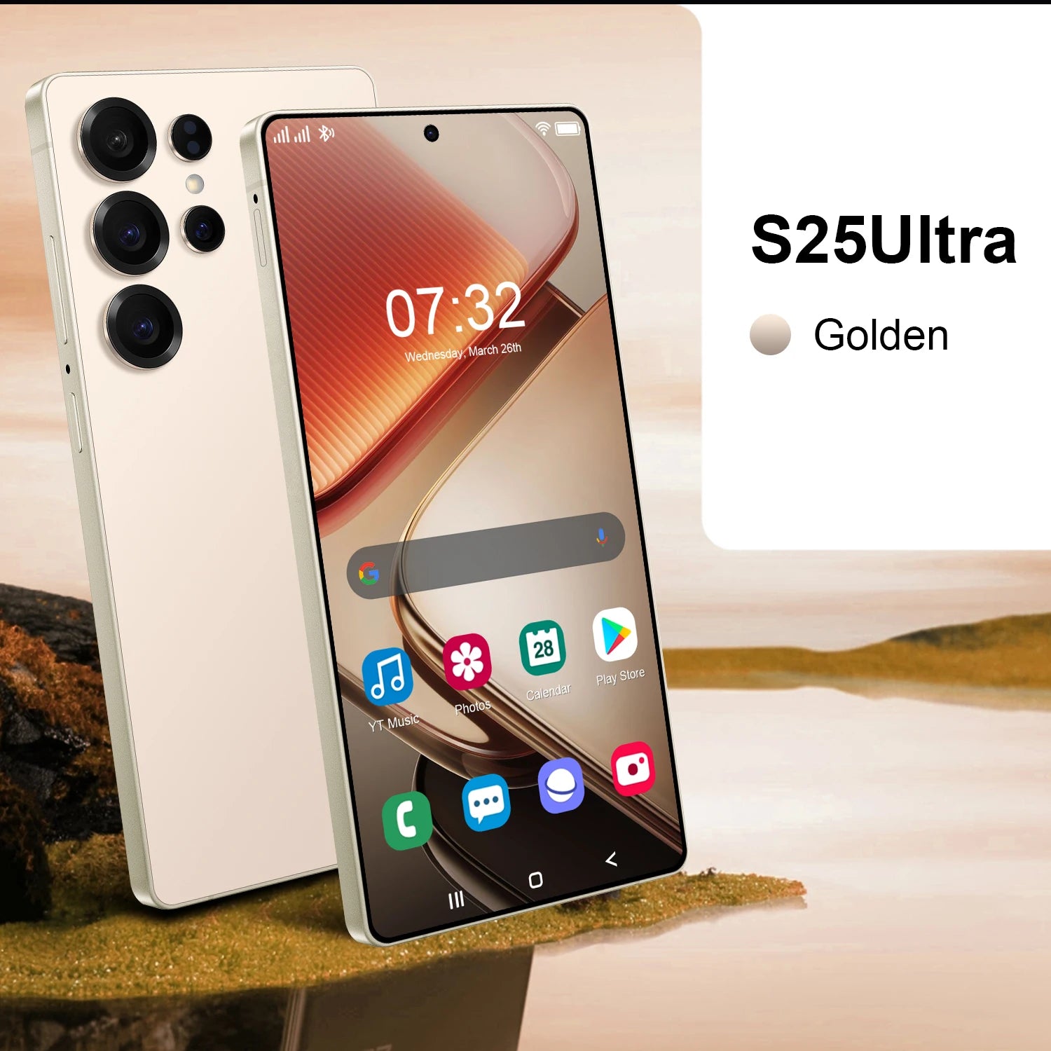 Unlocked 5G Smartphone 7.3 Inch AMOLED Display 16GB RAM 1TB Storage Gold 1TB Tidesmit