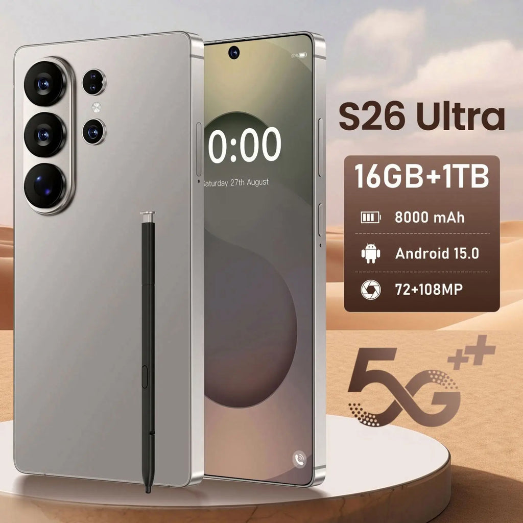 S26 Ultra smartphone with 7.3 inch screen 16GB RAM 1TB storage unlocked dual SIM mobile phone