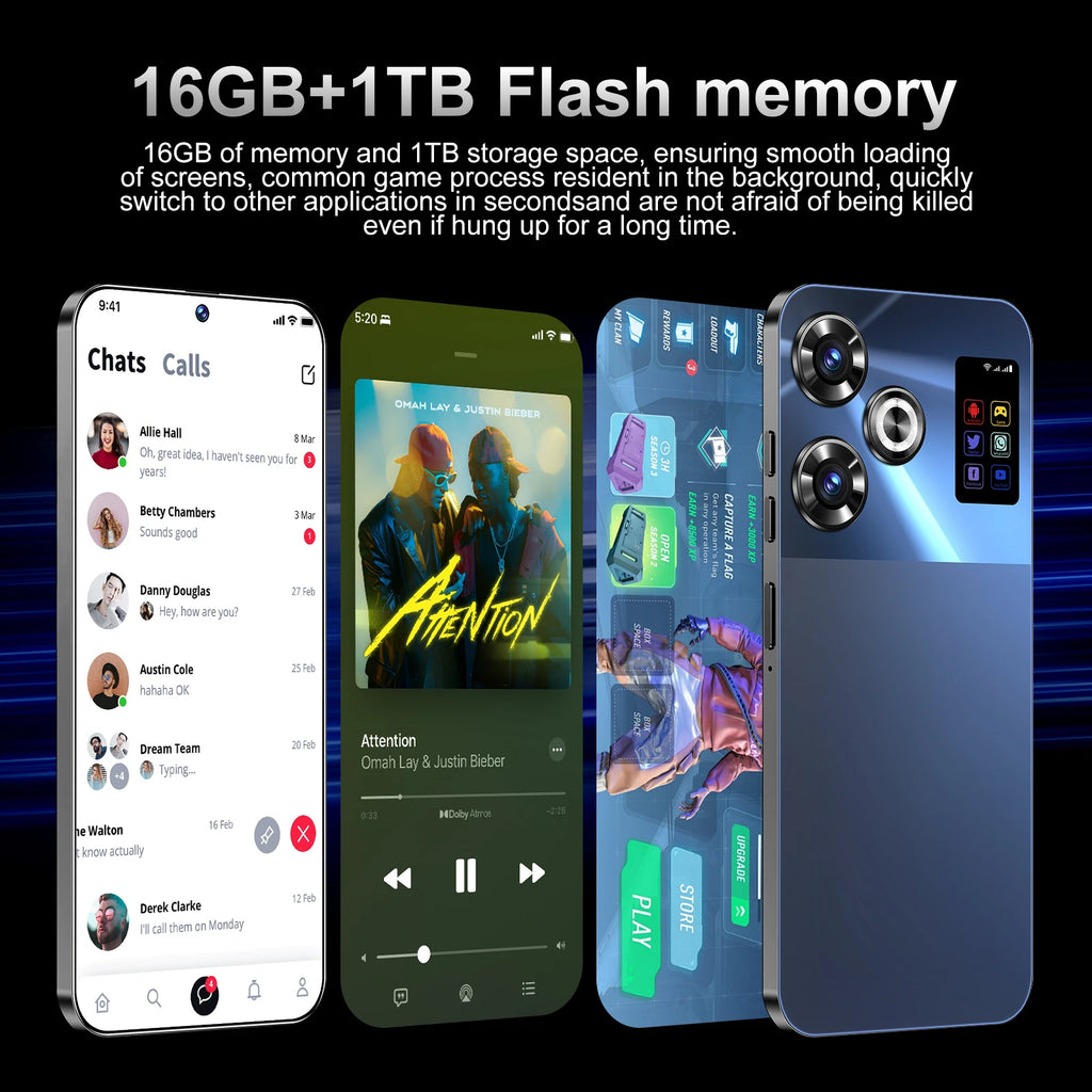 5G Smartphone 1TB 16GB RAM Android - Dual SIM unlocked mobile Tidesmit