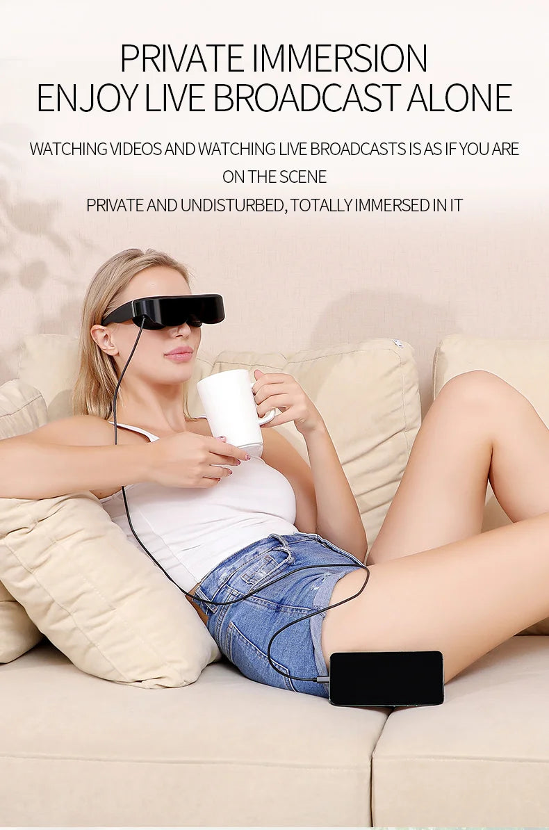 VR Smart Glasses Mobile Cinema - 128GB Portable Headset by Tidesmit Tidesmit