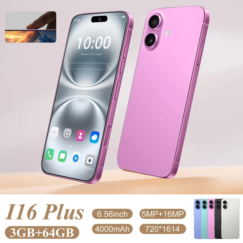 2025 New Android Low Price Unlocked I16 Plus Smart Phone Original Unlocked Celular Unlocked Mobile Phone Tidesmit