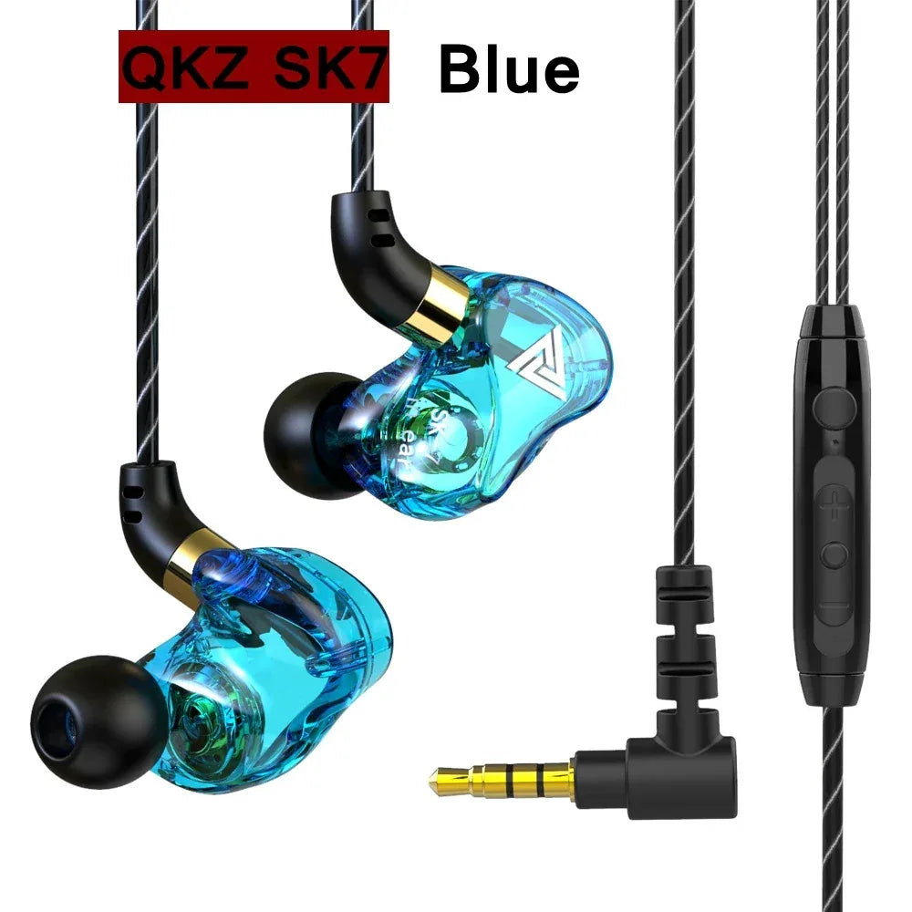SK7 Wired Earphones With Microphone and Bass Stereo | Tidesmit SK7 Blue Tidesmit