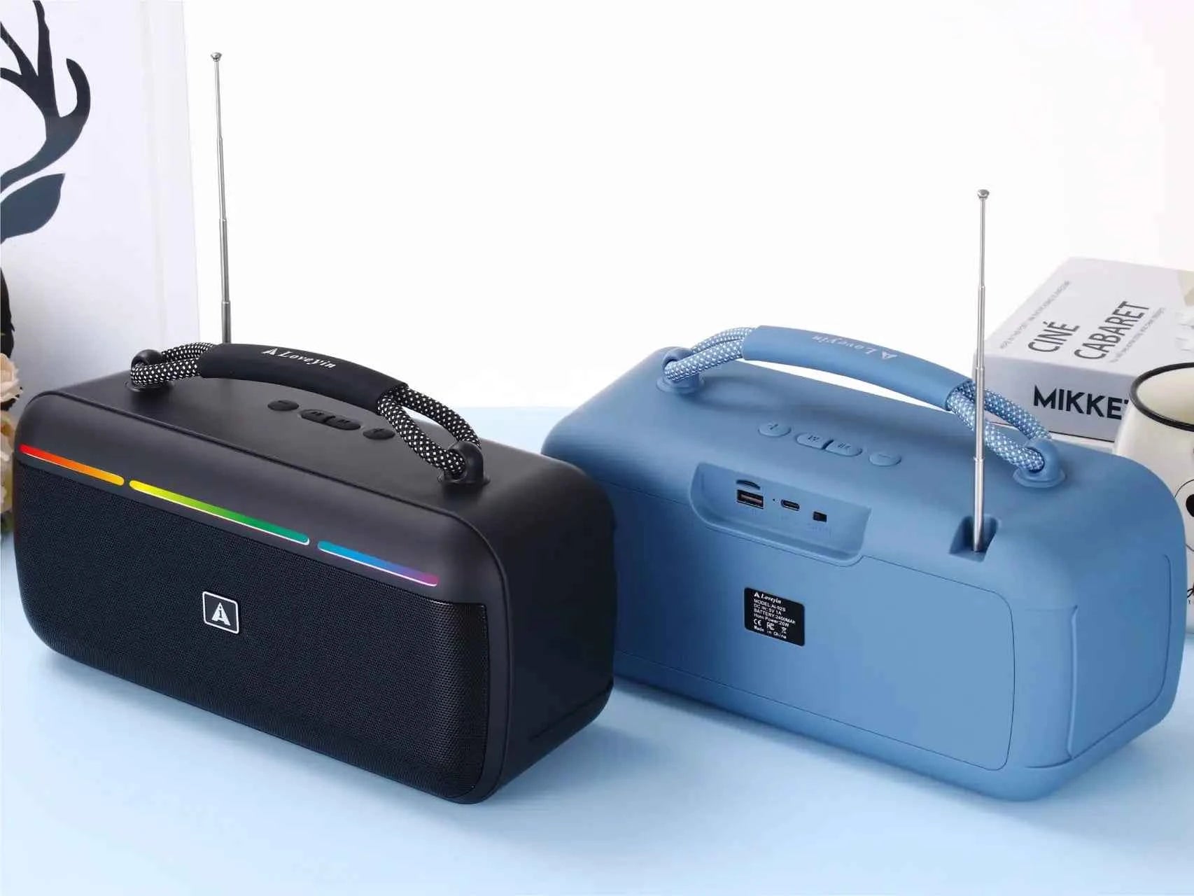 20W Boombox Portable Outdoor Speakers Wireless Music Player Subwoofer Home Gift Boss Speaker With FM Radio Blue-tooth OEM Solar My Store