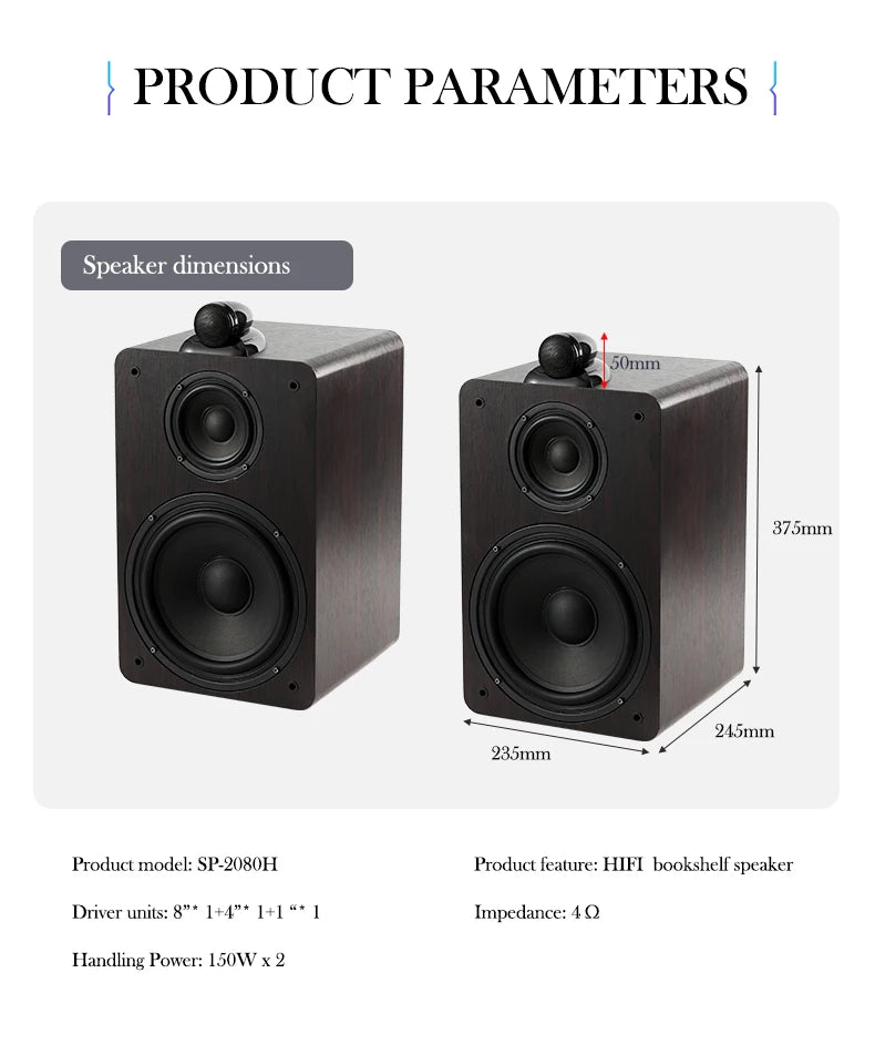 Newest Professional Passive 3-way Crossover HiFi Tweeter Home Theater System line array speakers Bookshelf Speakers SP-2080H My Store