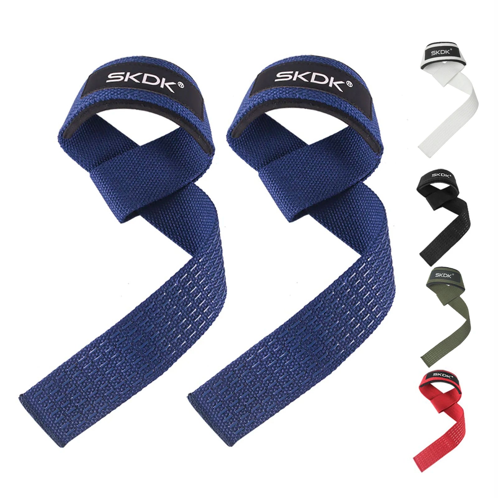 Custom Logo Adjustable Weight Lifting Wrist Straps Bodybuilding Powerlifting Strength Training Deadlifts Hand Lifting Straps Blue 55*3.5cm Tidesmit