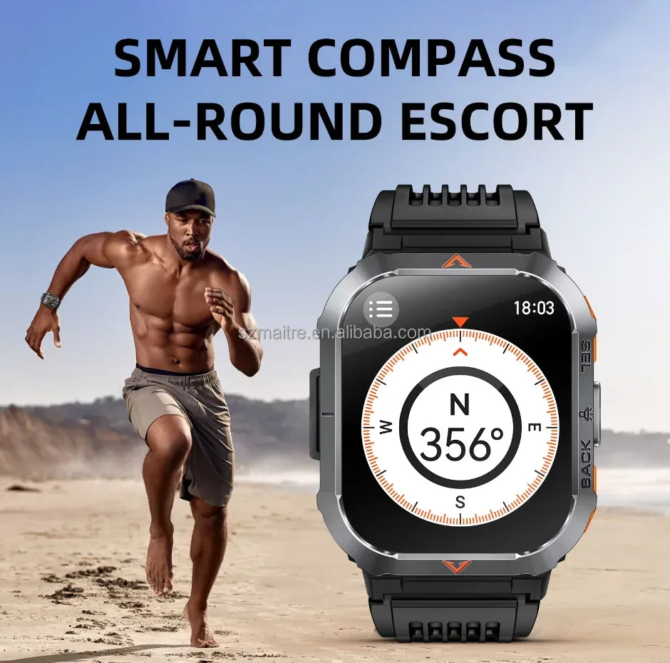 S50 Outdoor Sports Smart Watch for Men BT Calling 3ATM Waterproof Large Memory 400mAh Large Battery Fitness Tracker Smartwatch - Tidesmit