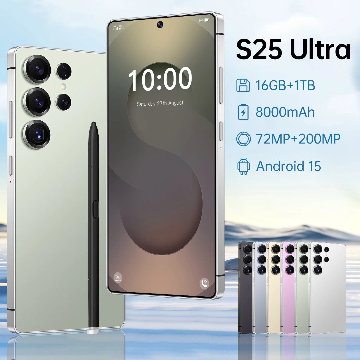 S25 Ultra 7.3-Inch 5G Unlocked Smartphone with 16GB RAM 1TB Storage and 108MP Camera in French language version