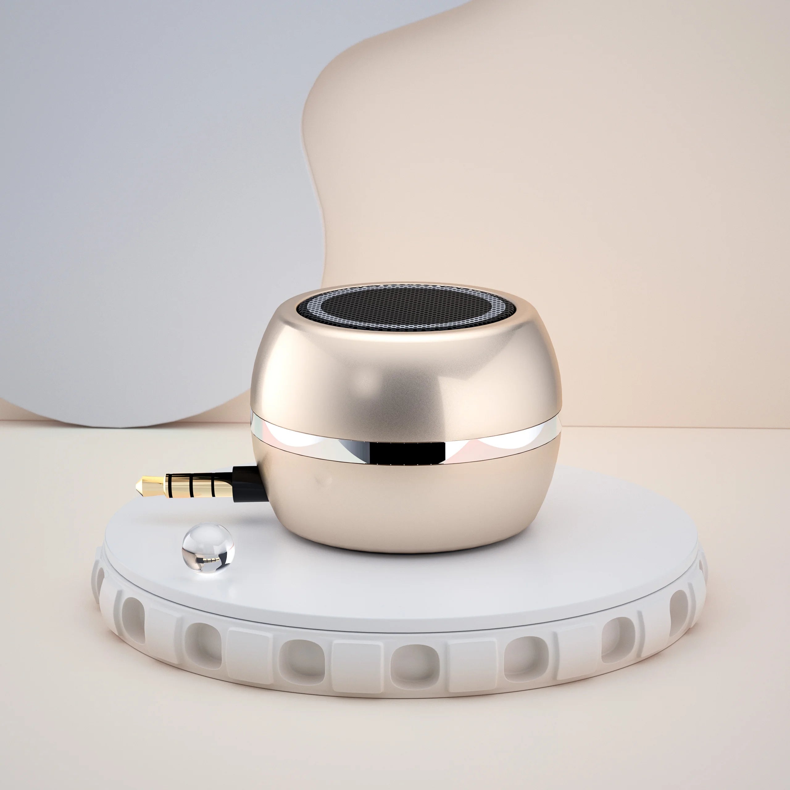 YAYUSI Hot Selling A5 Mini and Portable Bluetooth Speakers 3.5mm AUX Smart Mobile Phone Round Shape Wired Speakers Music Player My Store