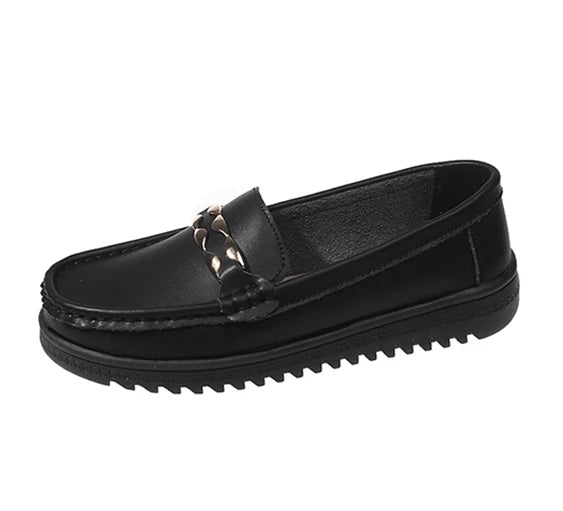 New Top Quality Ladies Shiny Low Heel Shoes Genuine Leather Classic Flat Women's Formal Loafers Customize Your logo Brand Casual
