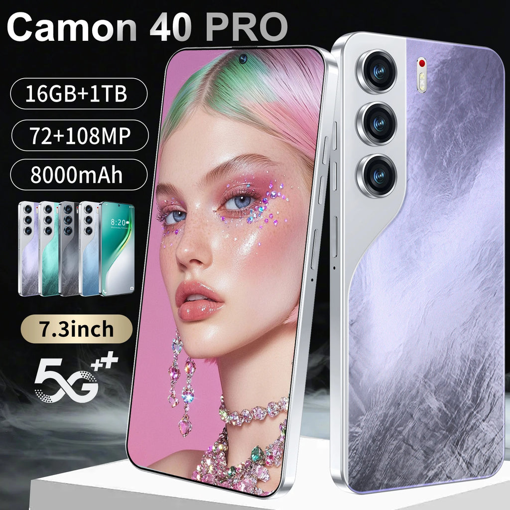 Camon 40 Pro 5G smartphone with 108MP camera, 120Hz display, and 1TB storage, product gallery view 2