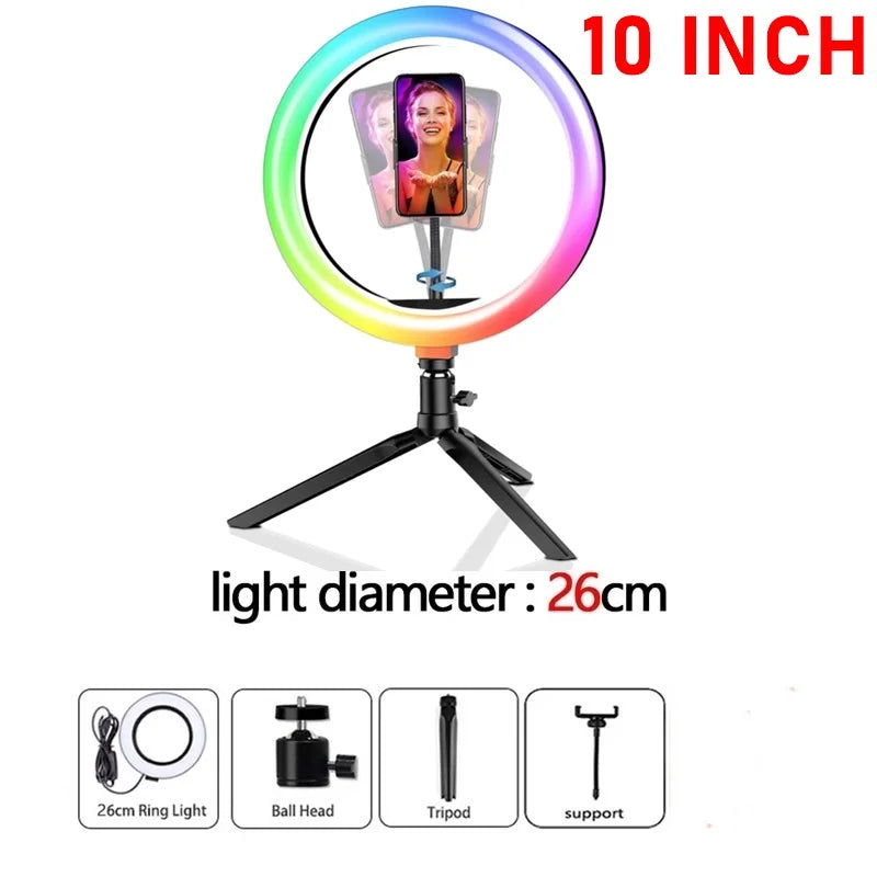 10 Inch LED Ring Light with Phone Holder | Adjustable Studio Lighting 26cm light Tidesmit