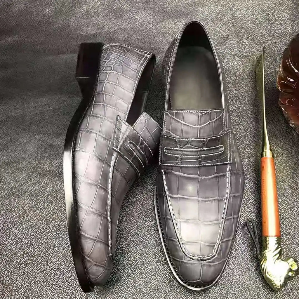 Goodyear Genuine crocodile Leather Loafers Men Luxury Casual Loafer Shoes for Men alligator Skin Custom Dress Shoes Men