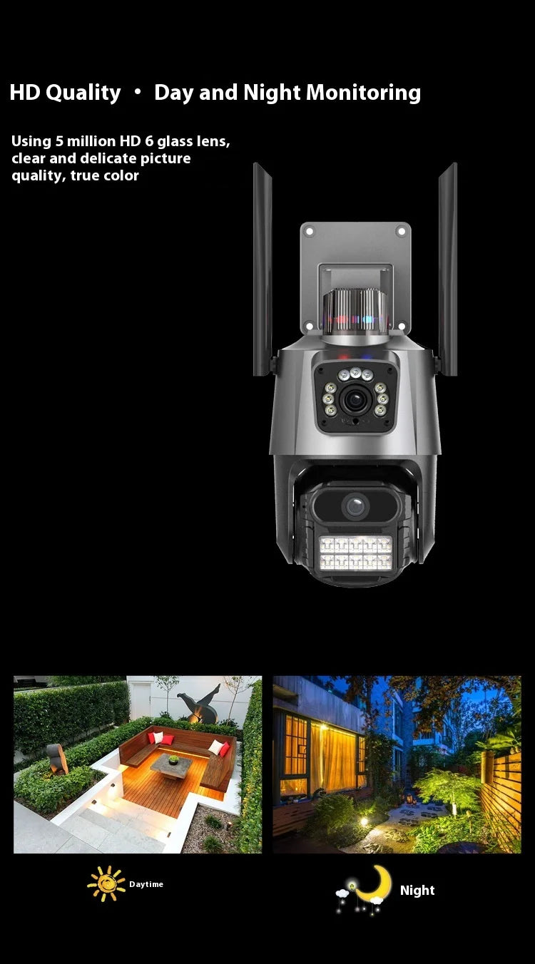 ICSEE P11 8mp 4K wireless wifi camera home security HD network monitor video outdoor dual lens waterproof 6MP 3K ip ptz camera Tidesmit