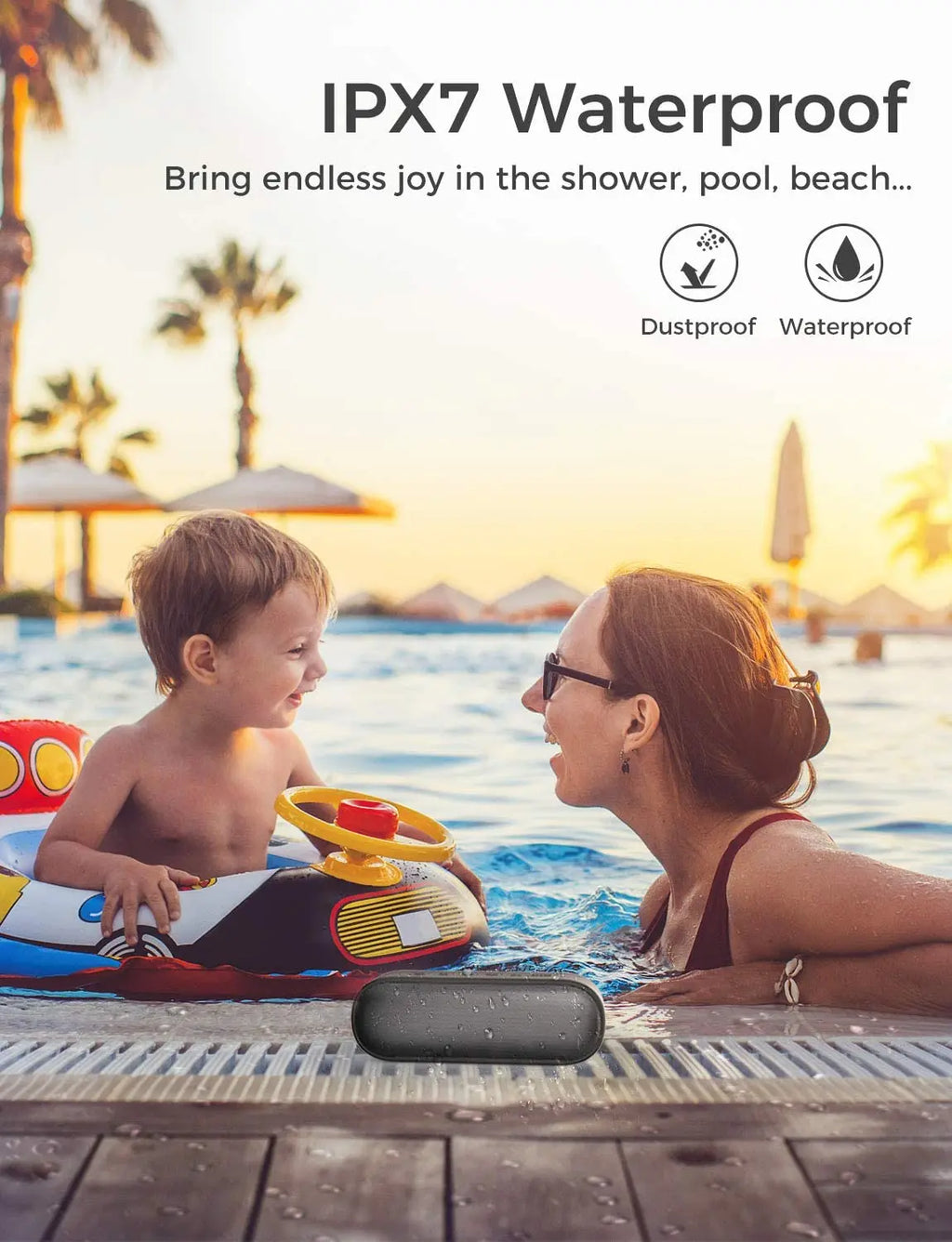 LENRUE A15 Portable Bluetooth Speaker IPX7 Waterproof 20W Stereo Sound 20H Playtime Built-in Mic Outdoor Bluetooth Speaker Blue My Store