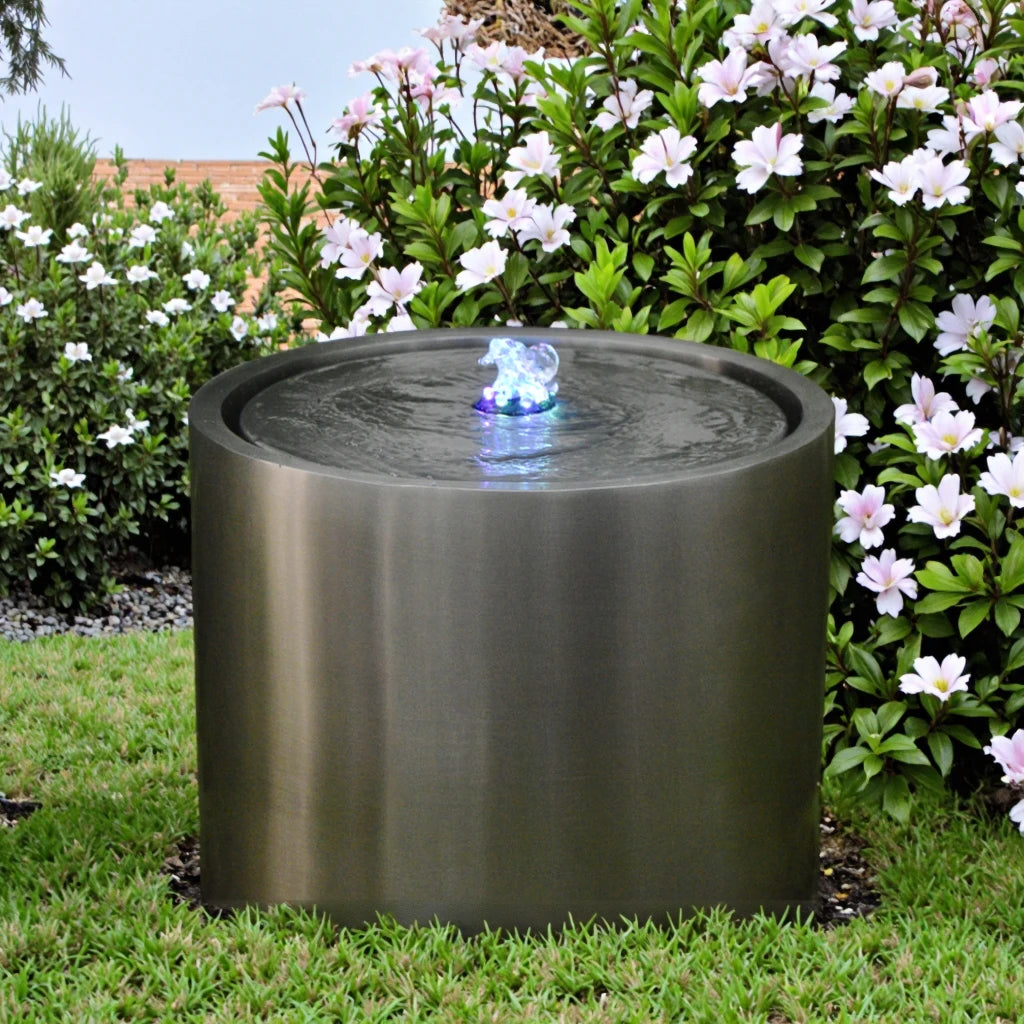Stainless Steel Waterfall Fountain with LED Lights for Home/Living Room/Garden/Table/ Decoration Gifting Item Tidesmit