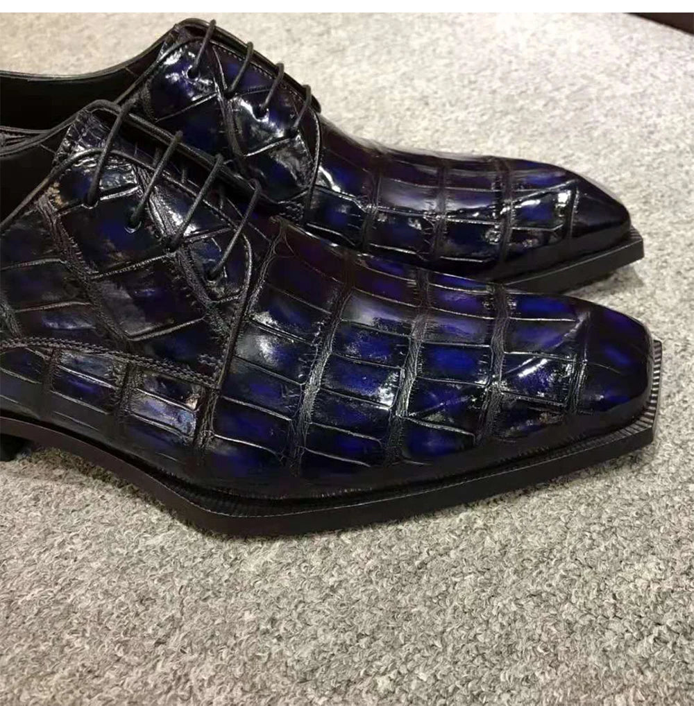Goodyear Welted Genuine Crocodile Leather Business Dress Shoes Men Handmade Wedding Shoes Luxury Alligator Men's Dress Shoes